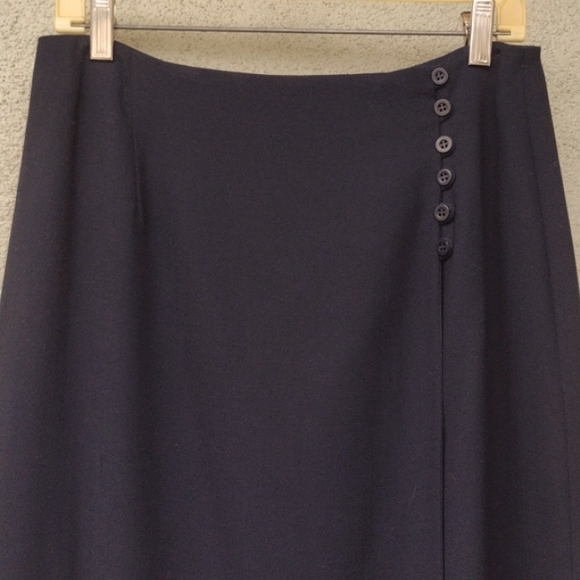 Flawed Jones New York Black Wool Maxi Skirt 12 - Picture 4 of 10